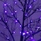 7ft. Pre-Lit Halloween Deluxe Black Twig Artificial Tree with 180 Orange & Purple LED Lights